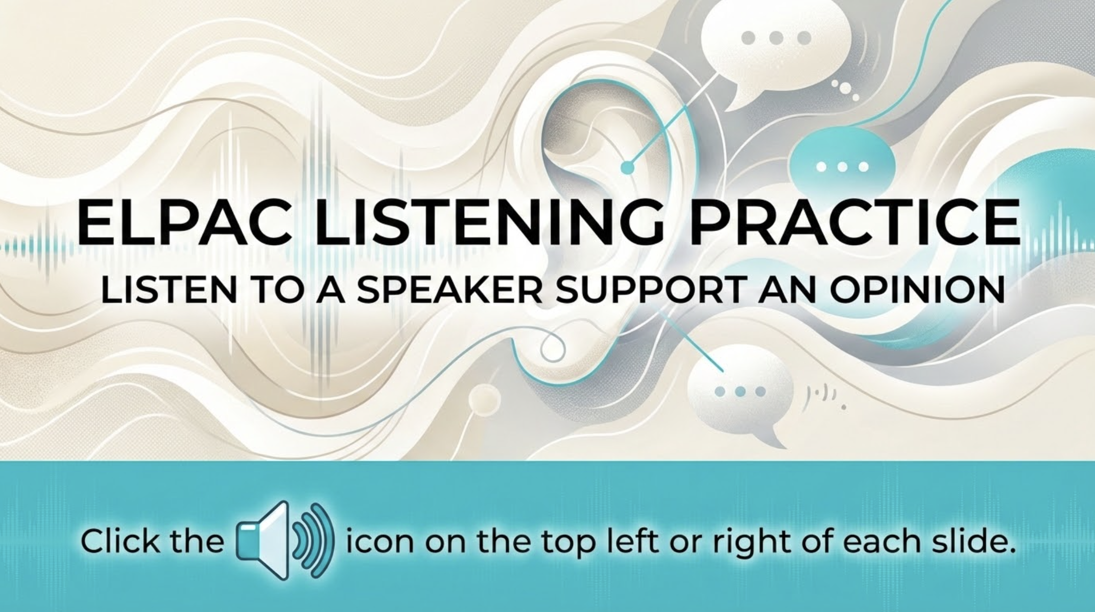 Listen to a Speaker Support an Opinion