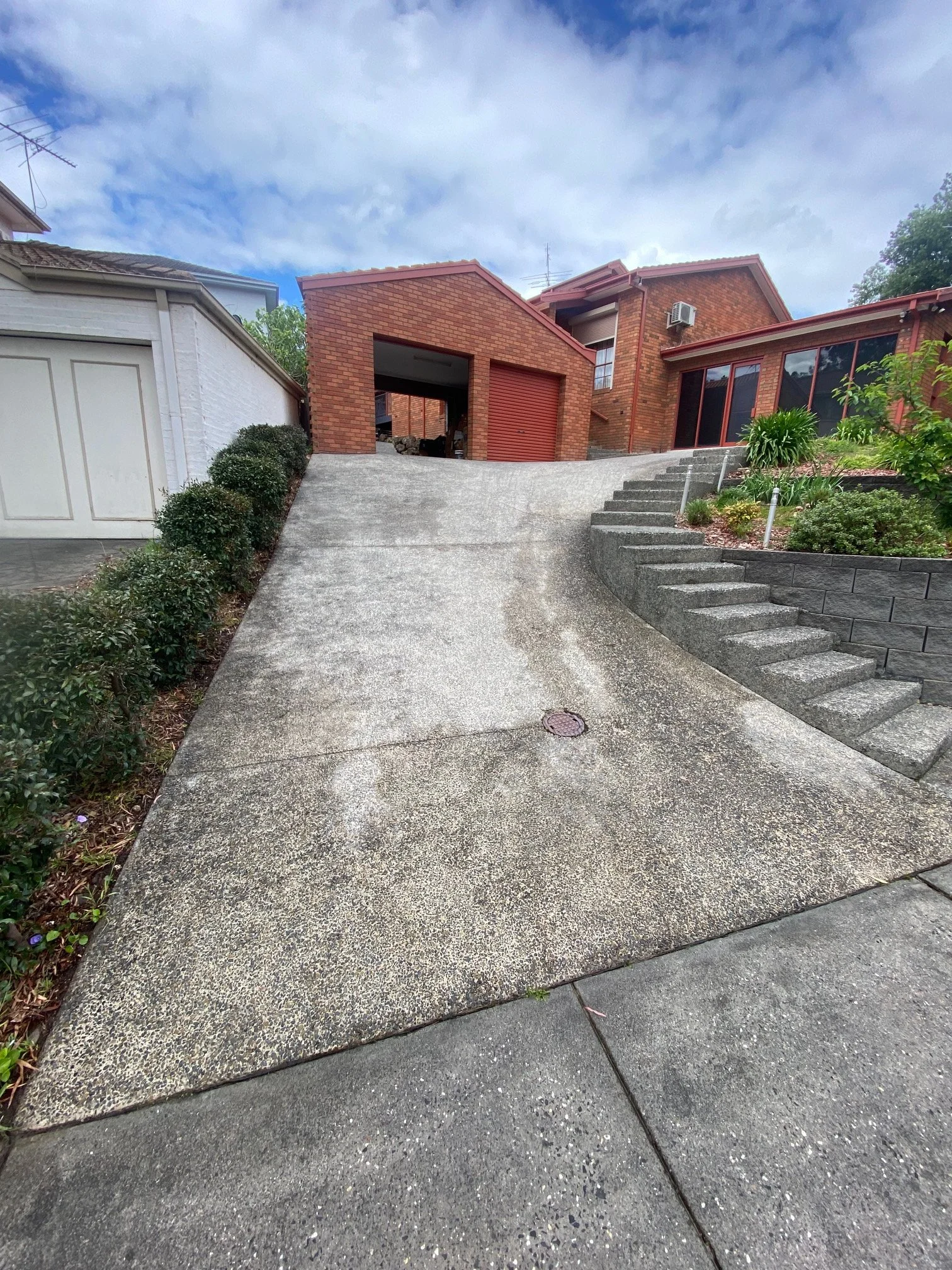 Professional driveway pressure washing service