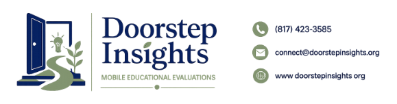 Doorstep Insights logo with a door, plants, and a sun, along with contact information including phone number, email, and website.