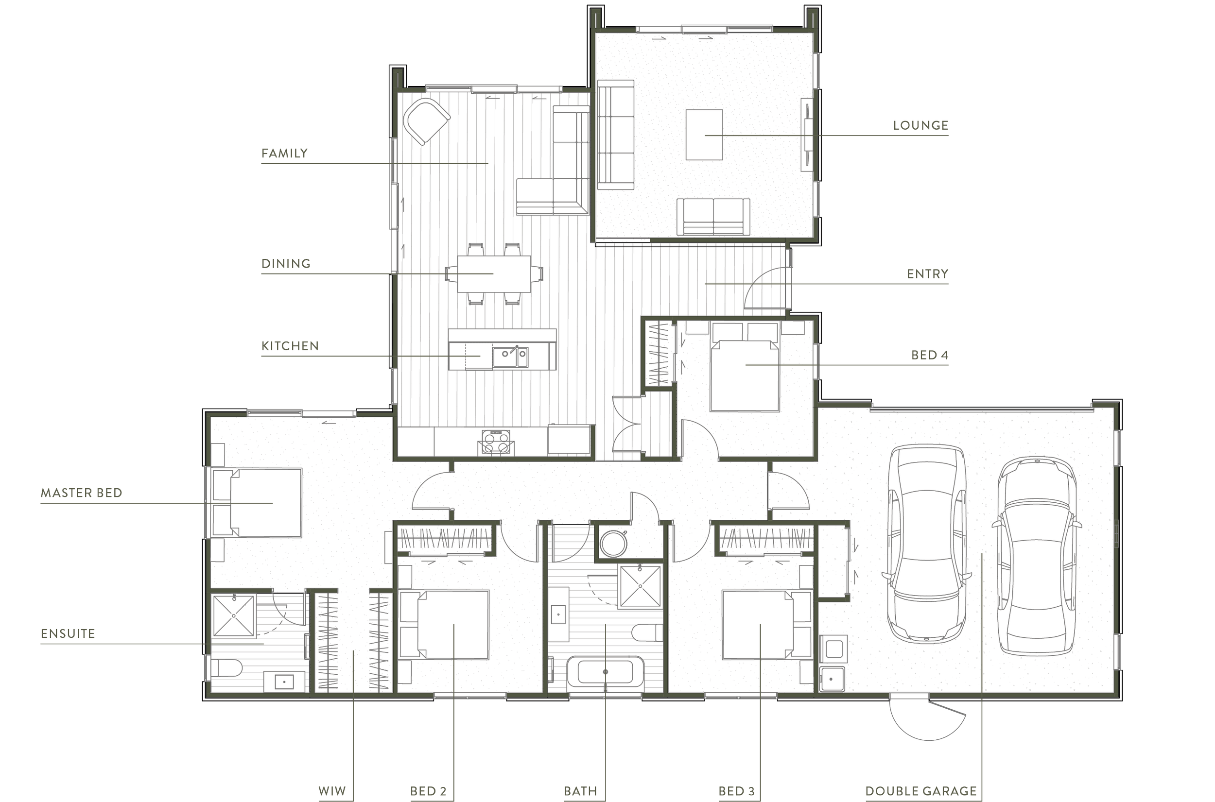 Bordeaux's floor plan, a turn-key home designed by Gillies Group in Wellington