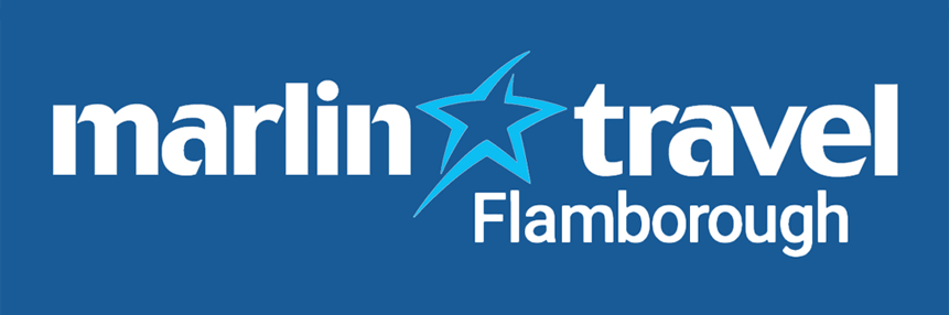 Marlin Travel logo with a star graphic and the words Flamborough.