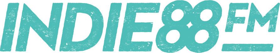 Logo of Indie 88 FM radio station with teal text on black background.