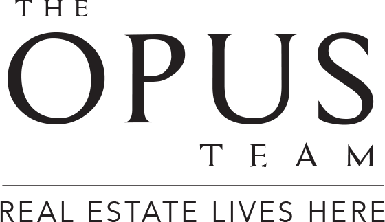 Logo for The Opus Team with the slogan 'Real Estate Lives Here'
