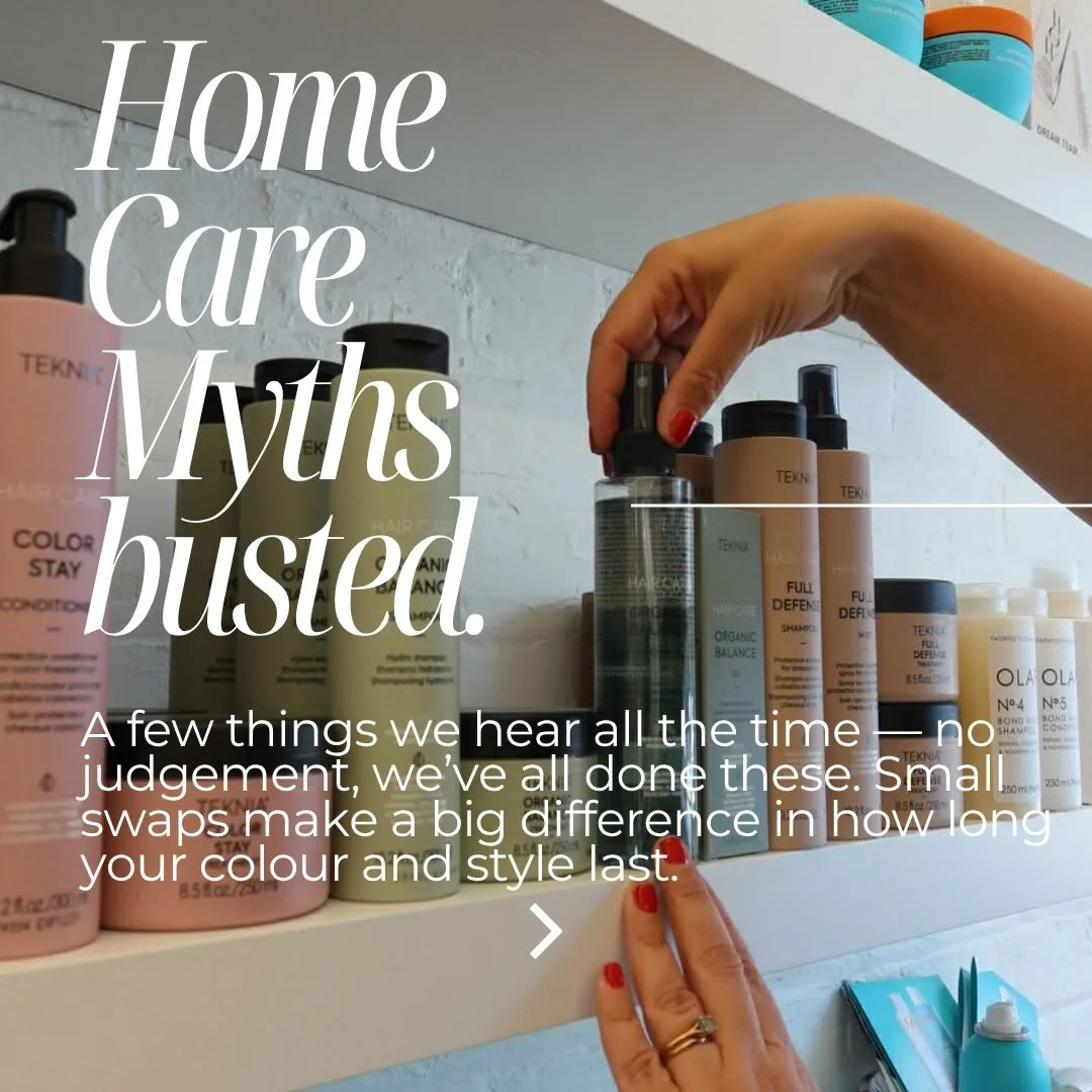We hear these all the time. So let&rsquo;s clear them up, one myth at a time 🤍

Washing your hair every day doesn&rsquo;t mean it&rsquo;s cleaner it just means your scalp never gets the chance to find its balance.

Skipping heat protectant &ldquo;ju