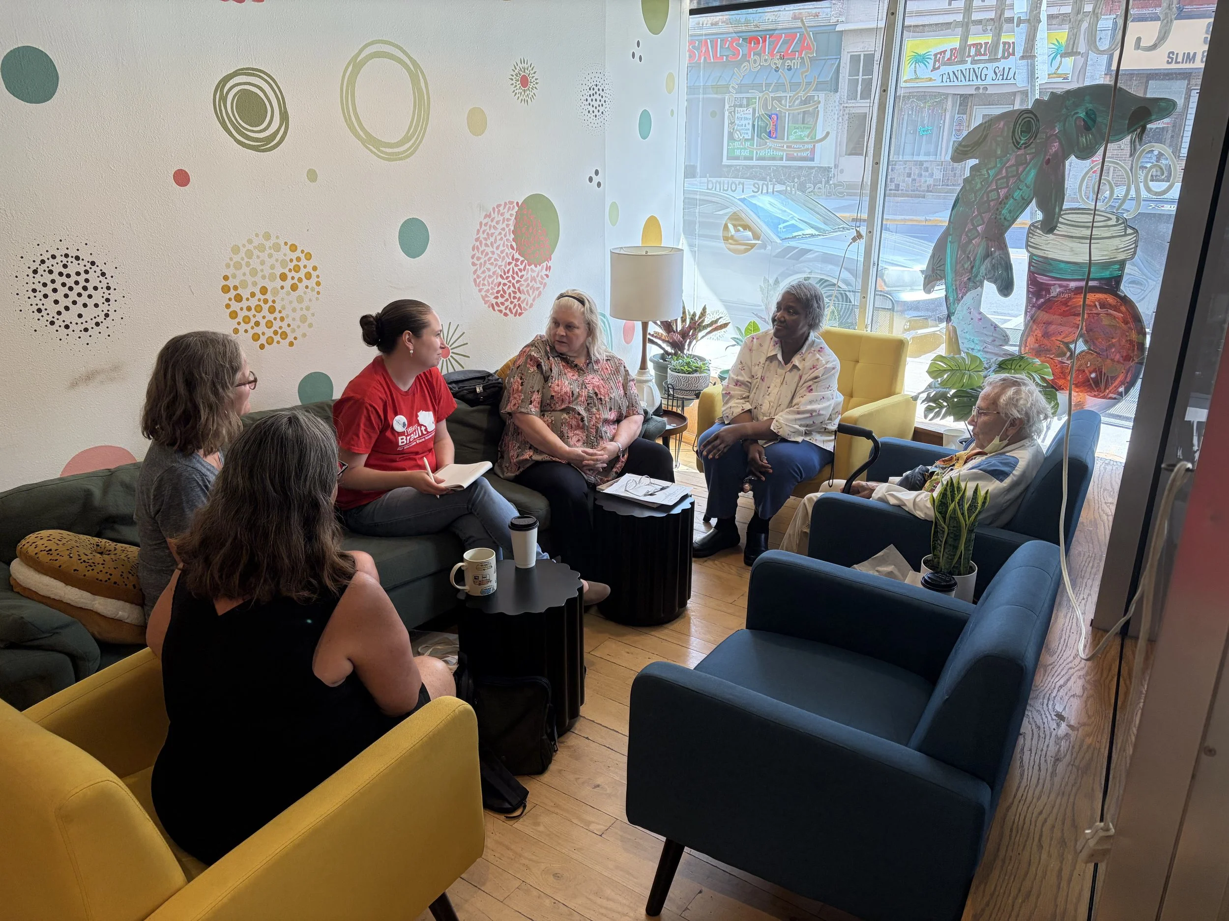 Tiffany Brault meets with voters to discuss the issues