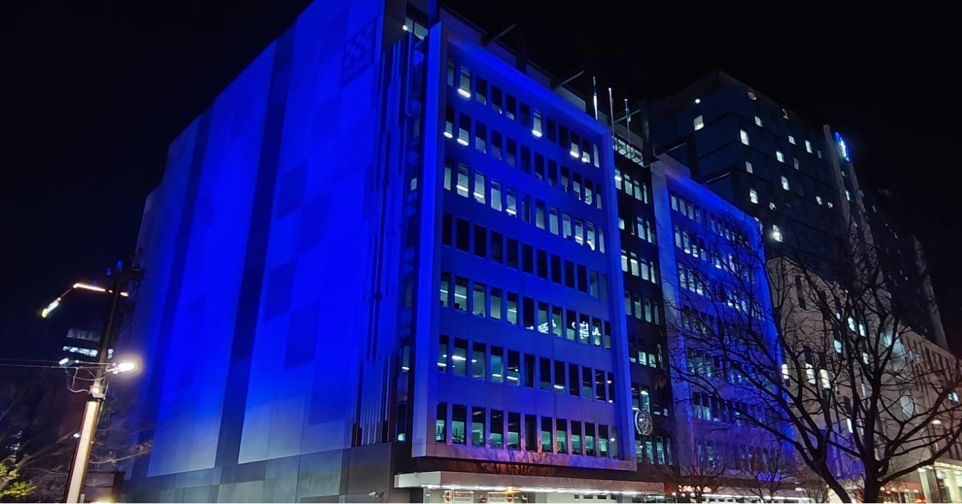 Working with SA Police, we&rsquo;ve lit up SA Police Headquarters in blue as a sign of support  for the first National Police Legacy Day - recognising the amazing role our Police do in their work and ensuring there is ongoing support for the families