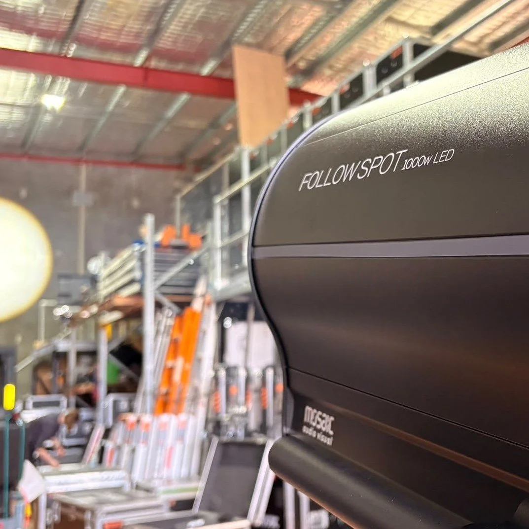 The lighting department has been shopping again.🛍

Two new 1000W LED followspots have joined the fleet, giving us even more options for productions that need big output and long-throw coverage. First stop: ECMT's production of &amp; Juliet. Looking 