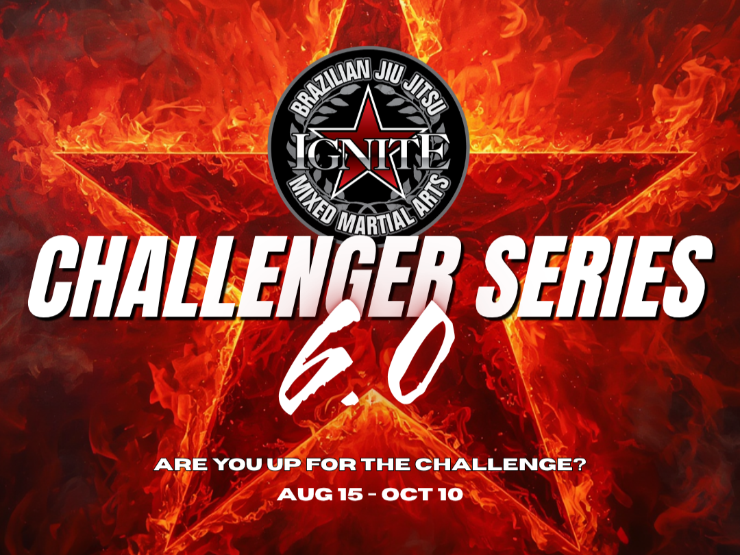 Fight promotion poster for mixed martial arts Challenger Series 6.0 fight night with event details from August 15 to October 10. Local fighters and supporters. Tickets on sale soon in Caloundra.