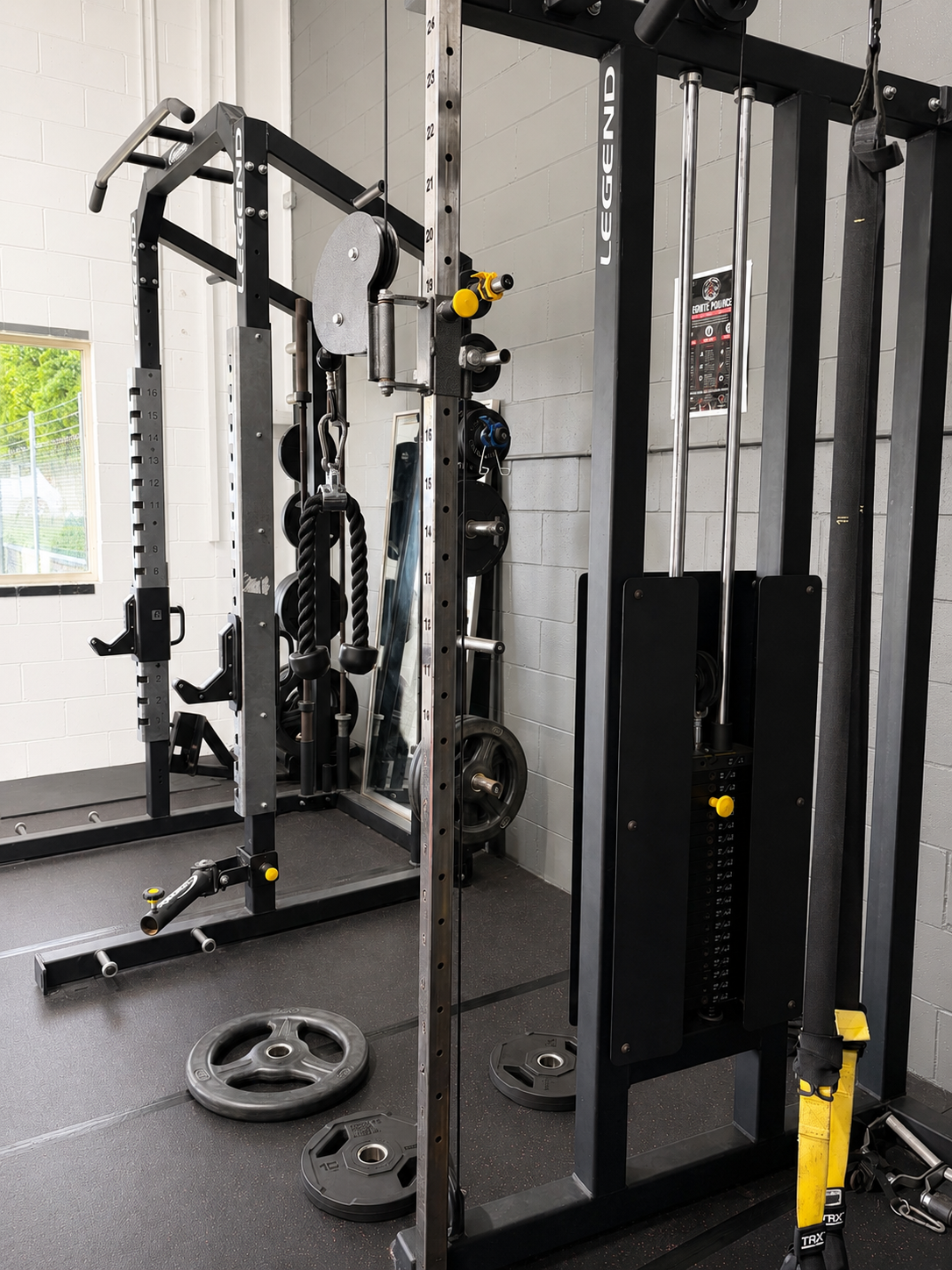 functional strength and conditioning equiptment at Ignite Martial Arts Academy on the Sunshine Coast Caloundra including power racks, cable machines, and free weights and dumbells for athletic development and fitness. gym only memberships available