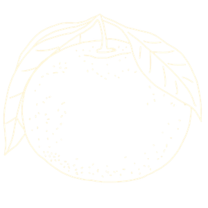 Logo depicts simple illustration of a mandarin with leaves