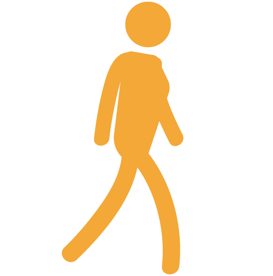A man walking due to the minimally invasive PAE procedure.