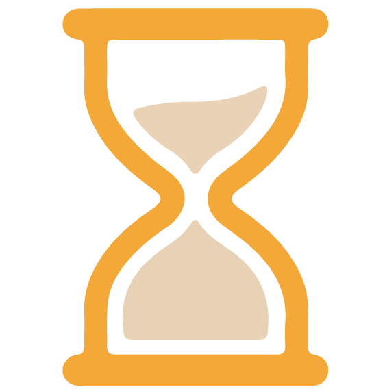An hourglass illustrating the short amount of time needed for the PAE procedure