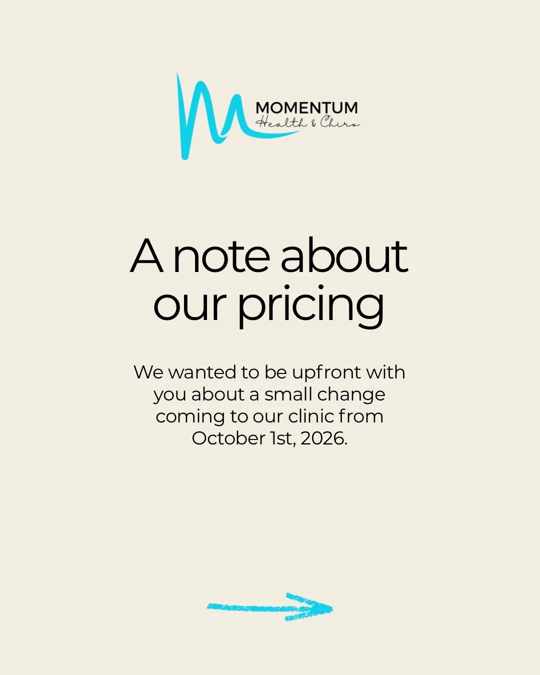 We hate making these posts, but it&rsquo;s just another reality of running a small business 😟. 

Small price changes &mdash; but nothing more. 
Our dedication to you and your health remains the highest importance to us at Momentum Health &amp; Chiro