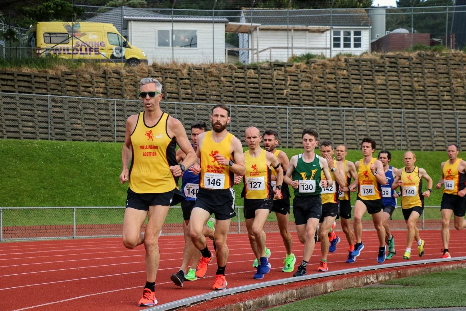 Andrew pacing a 10,000m track race