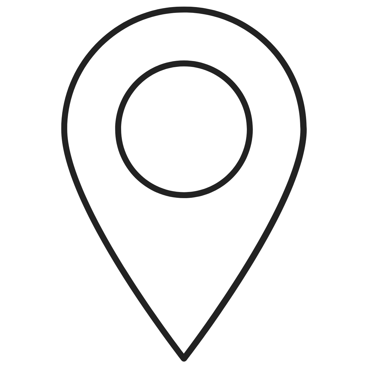 Blank map pin icon for location marker.