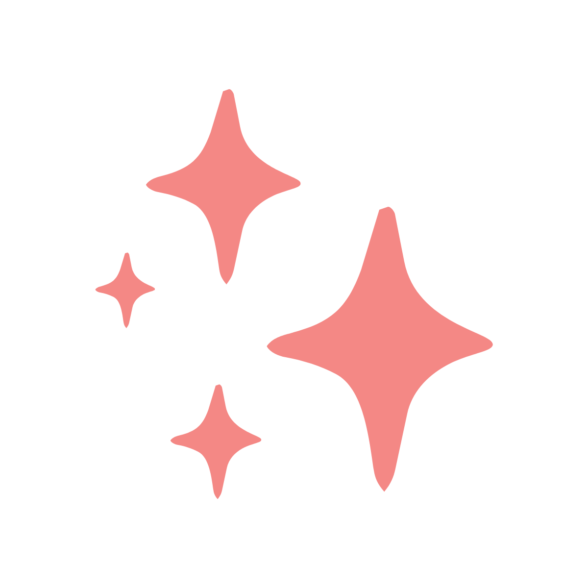 Four pink sparkling stars of varying sizes.