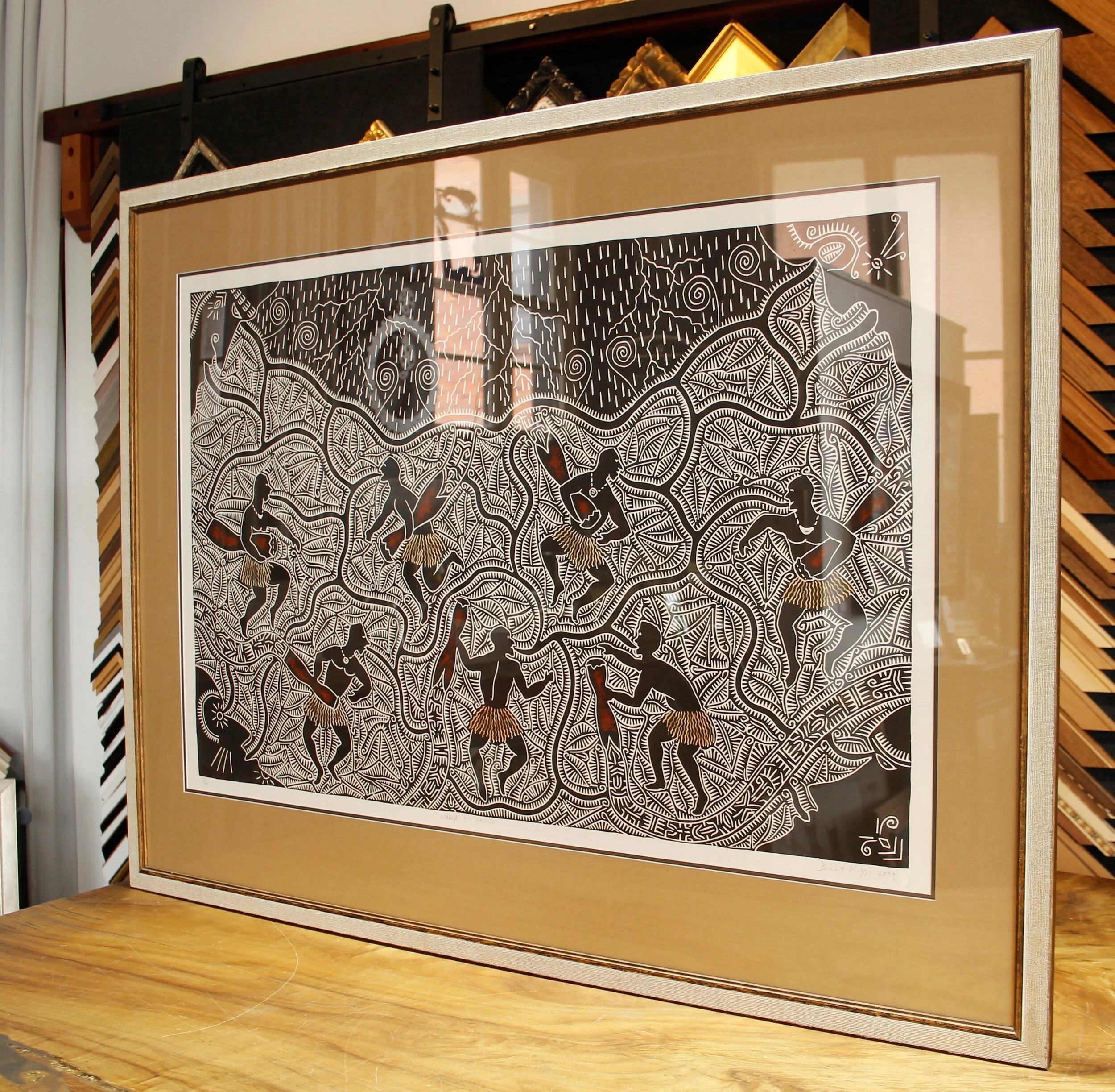 Warup Au Sagul Billy Missi Linoprint framed.JPG