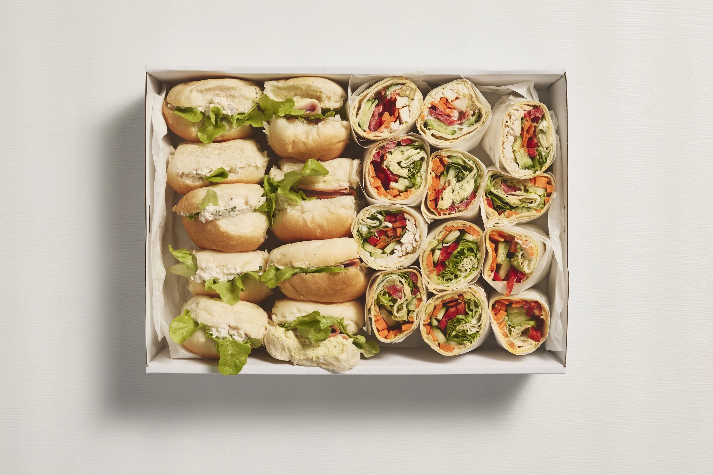 Assorted wraps and Paninis (20)