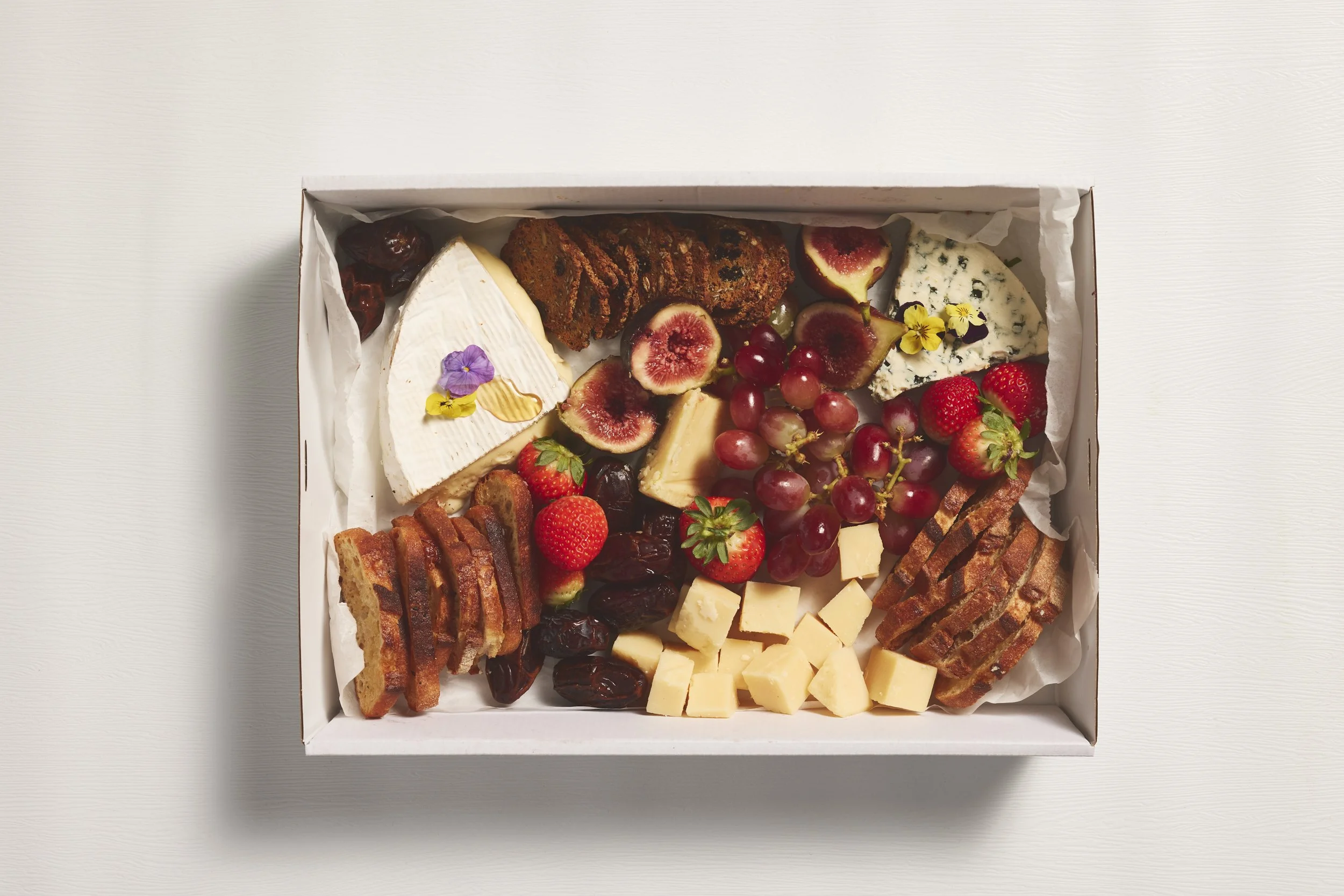 Selection Of 3 Artisans Cheeses, Fruit, Quince & Crackers
