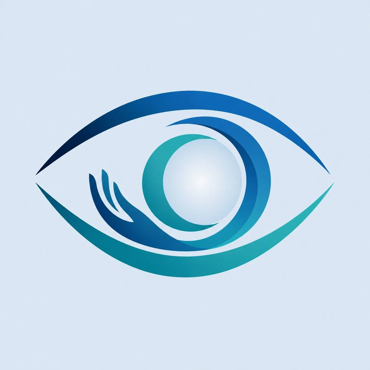logo of an eye with a helping hand