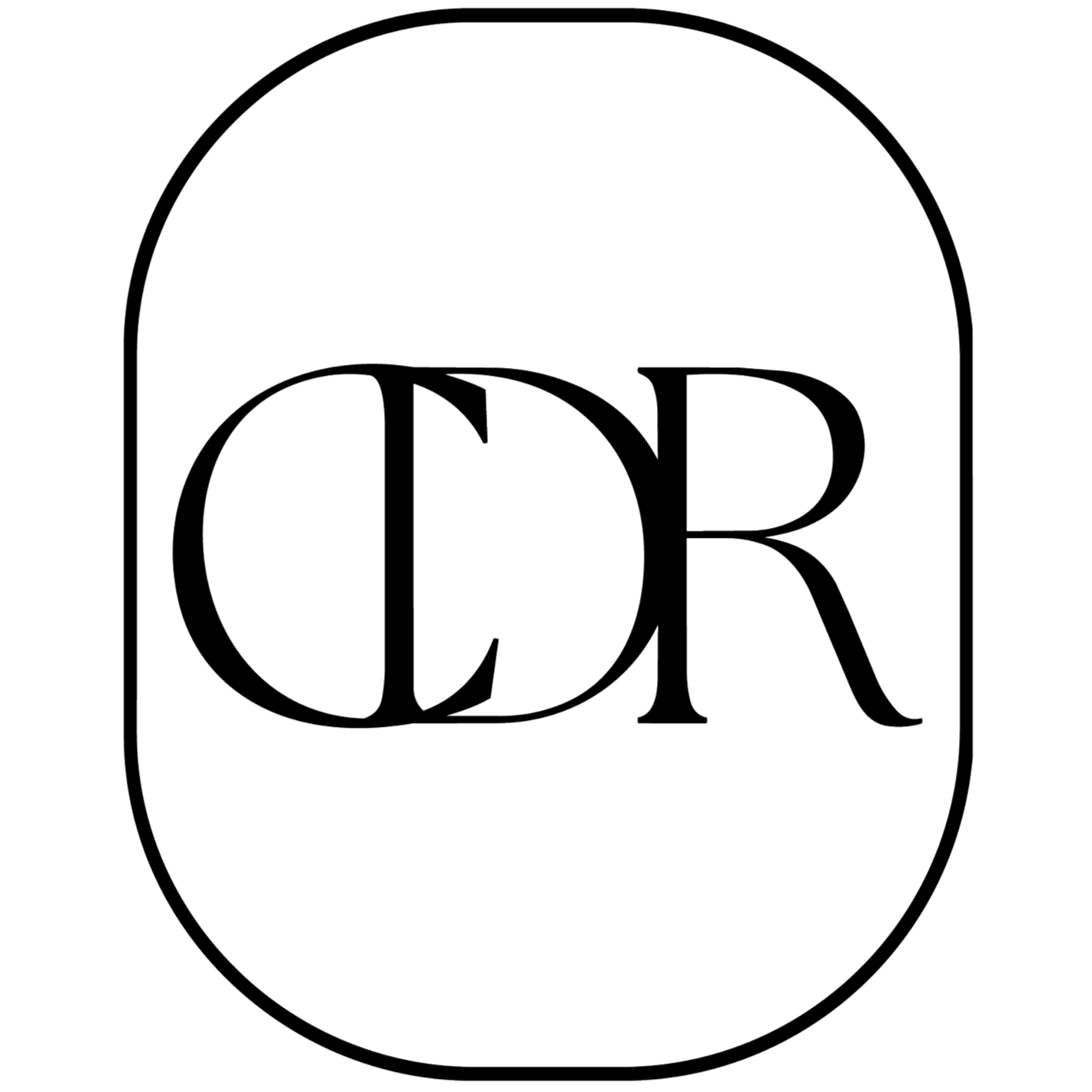 Black and white logo with the word 'COR' in large capital letters inside a rounded rectangle outline.