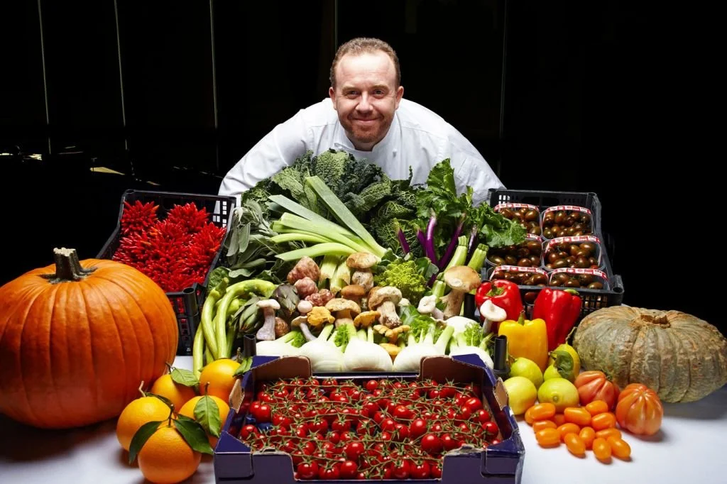 Chef Gianni Caprioli sourcing fresh Italian ingredients and vegetables for Giando.