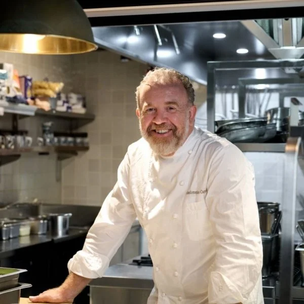 Chef Gianni Caprioli in the professional kitchen at Giando.