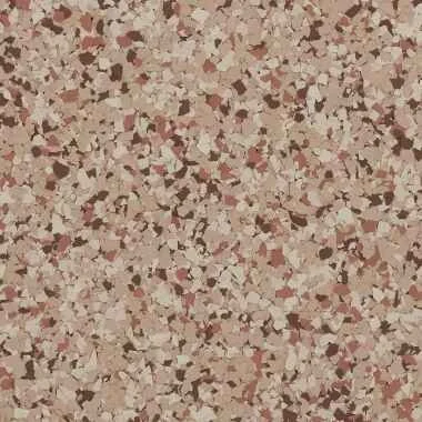 Close-up of speckled beige and pink terrazzo floor