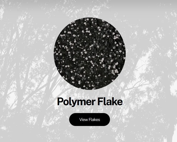 Close-up image of black polymer flakes.