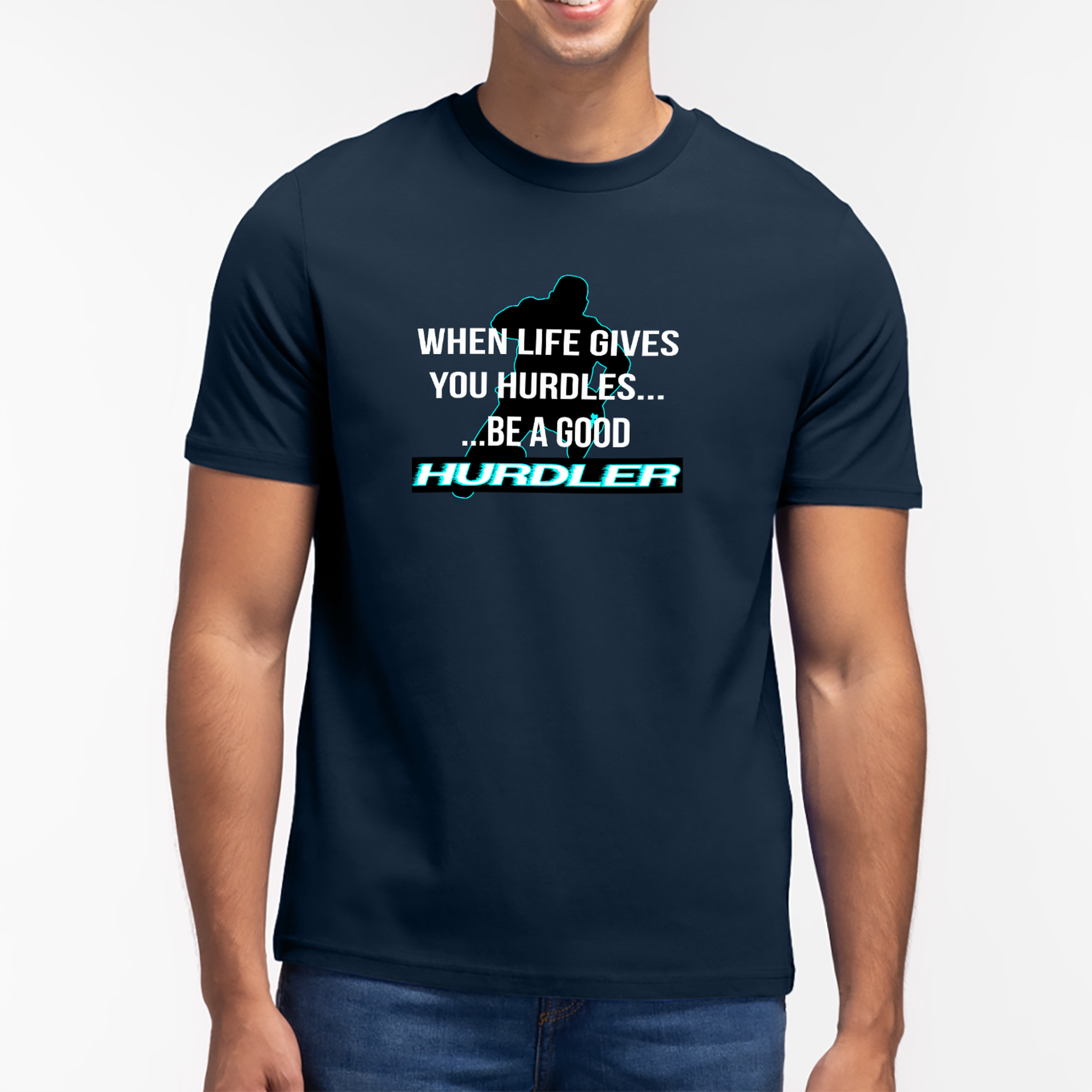When Life Gives your hurdles T-shirt model 2
