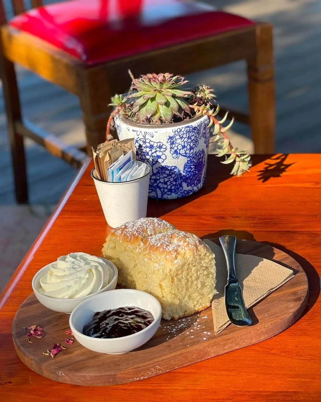 Housemade scones, jam and cream at Rustic Nature, Neville