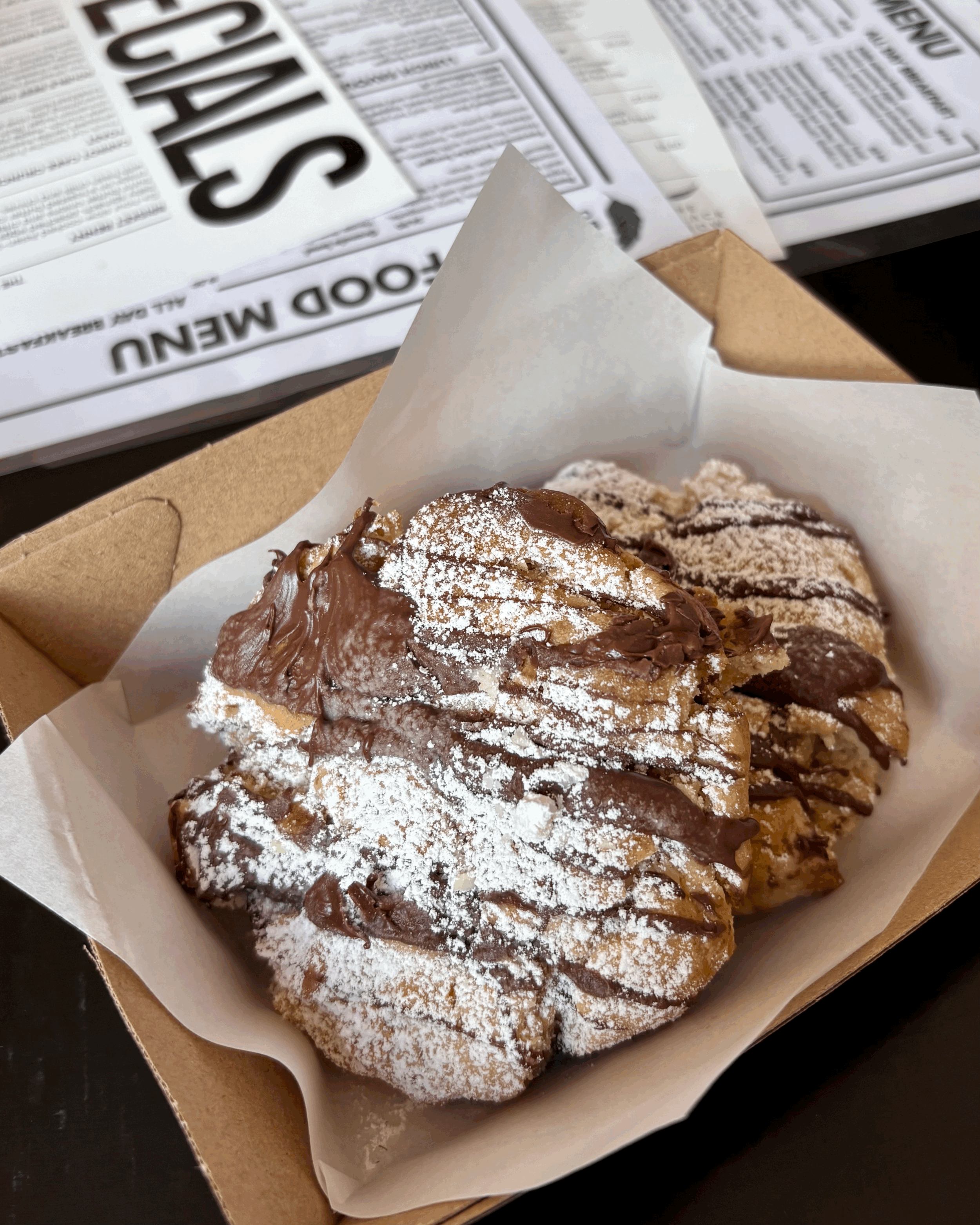Loaded choc biscuit at The Black Crow in Bathurst NSW