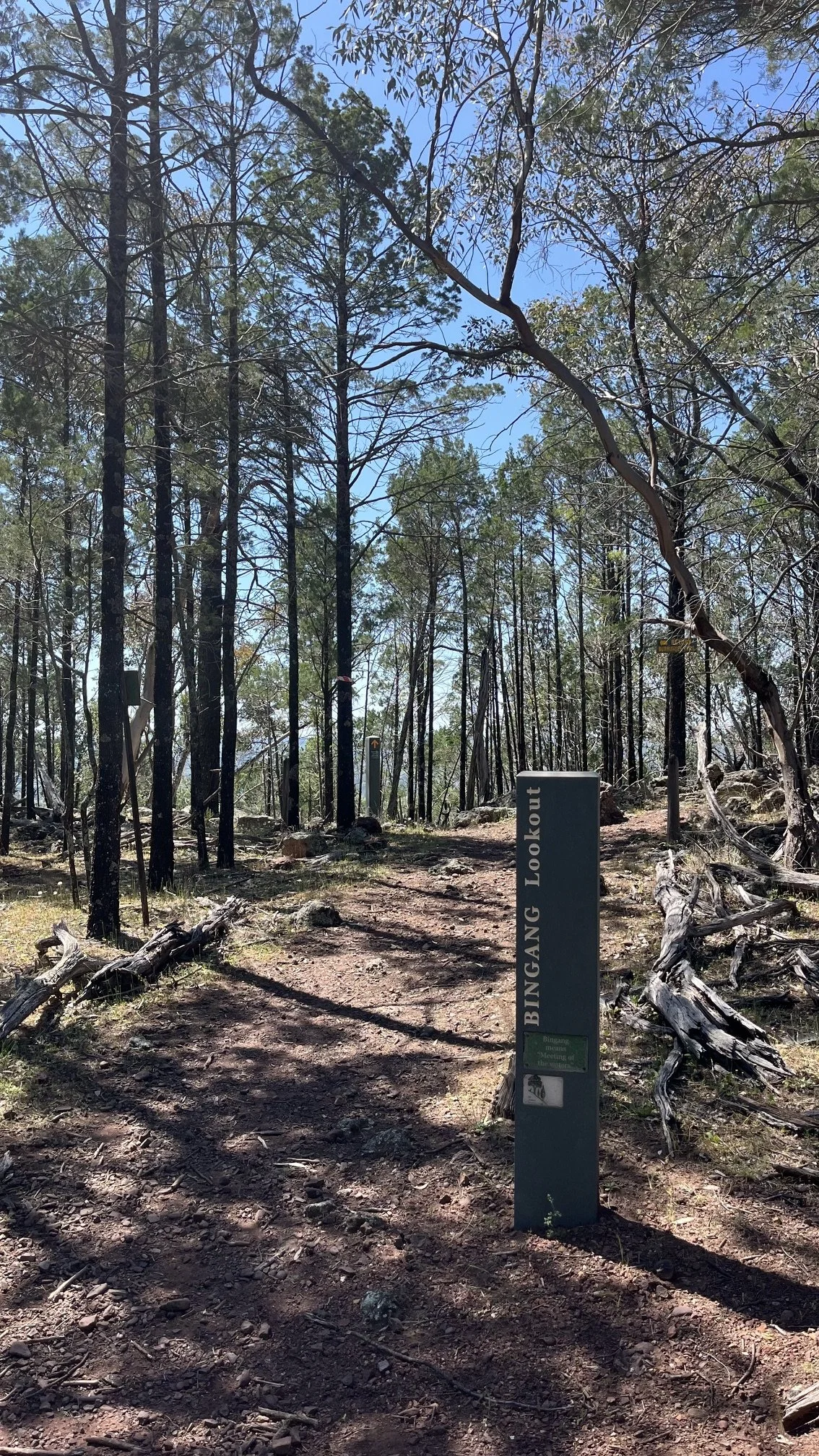 Bingang Lookout sign at Mount Arthur Reserve near Wellington