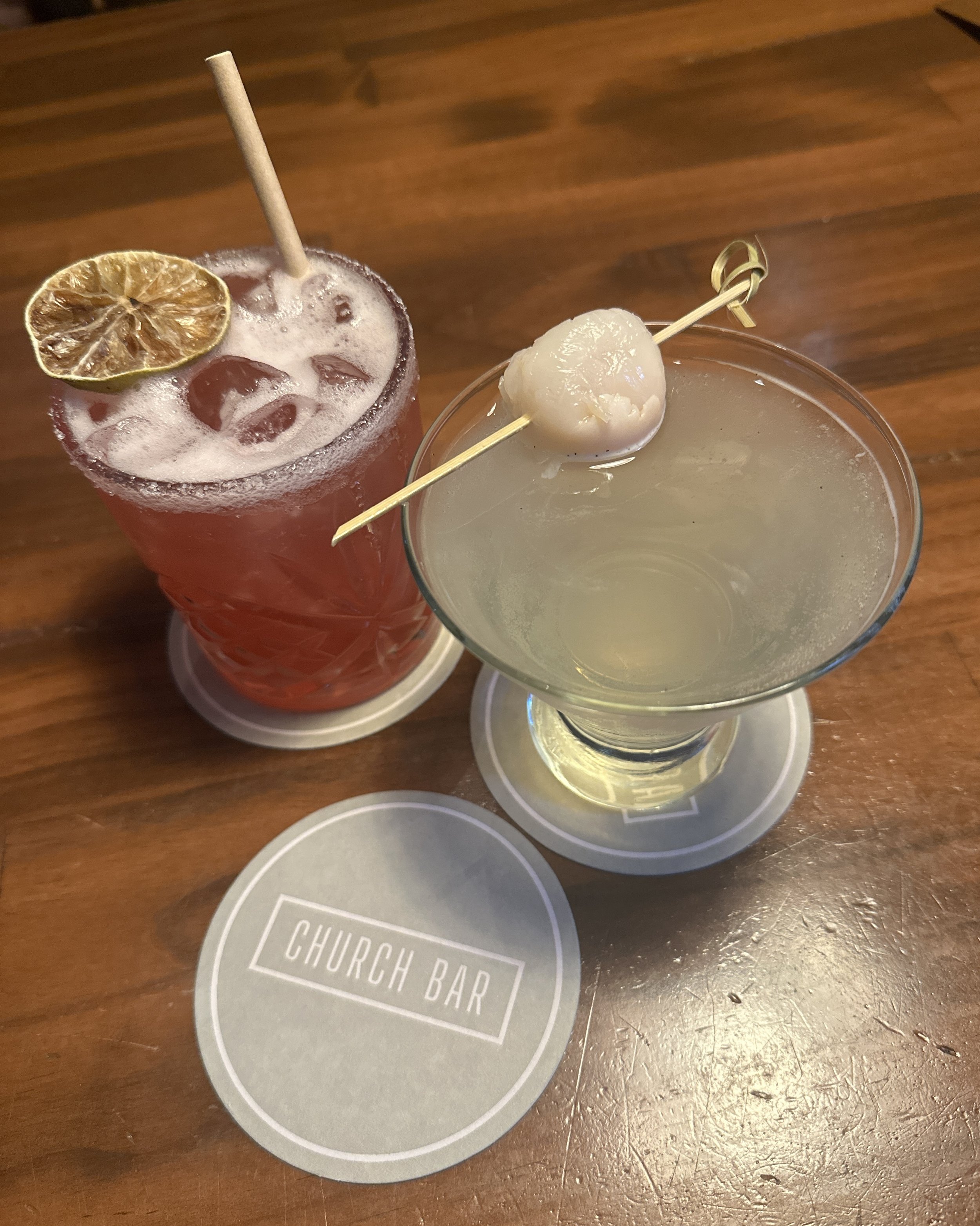 Two cocktails at Church Bar Bathurst NSW