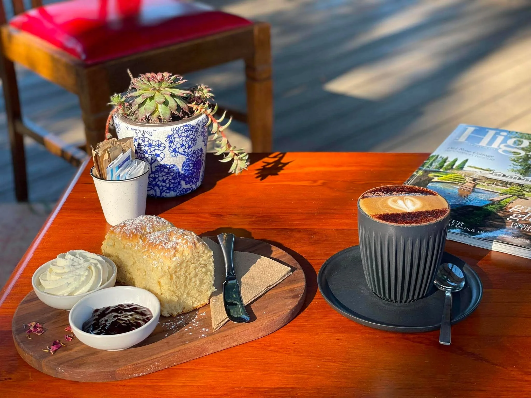 Scones, jam and cream at Rustic Nature Cafe, Neville