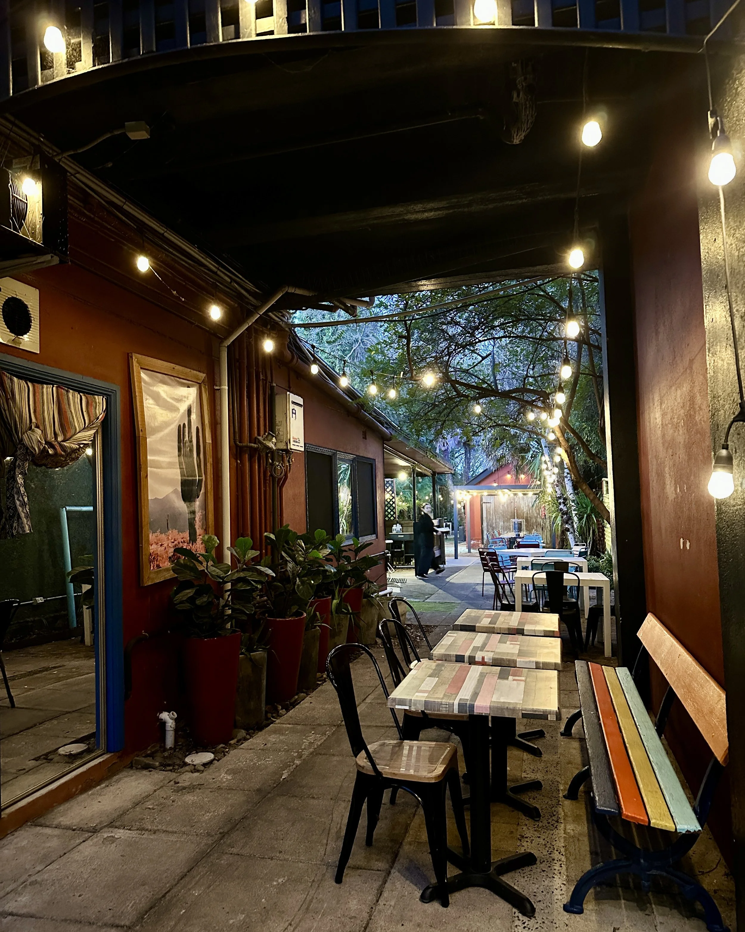 Outdoor lighting at El Guapo Cantina, Bathurst
