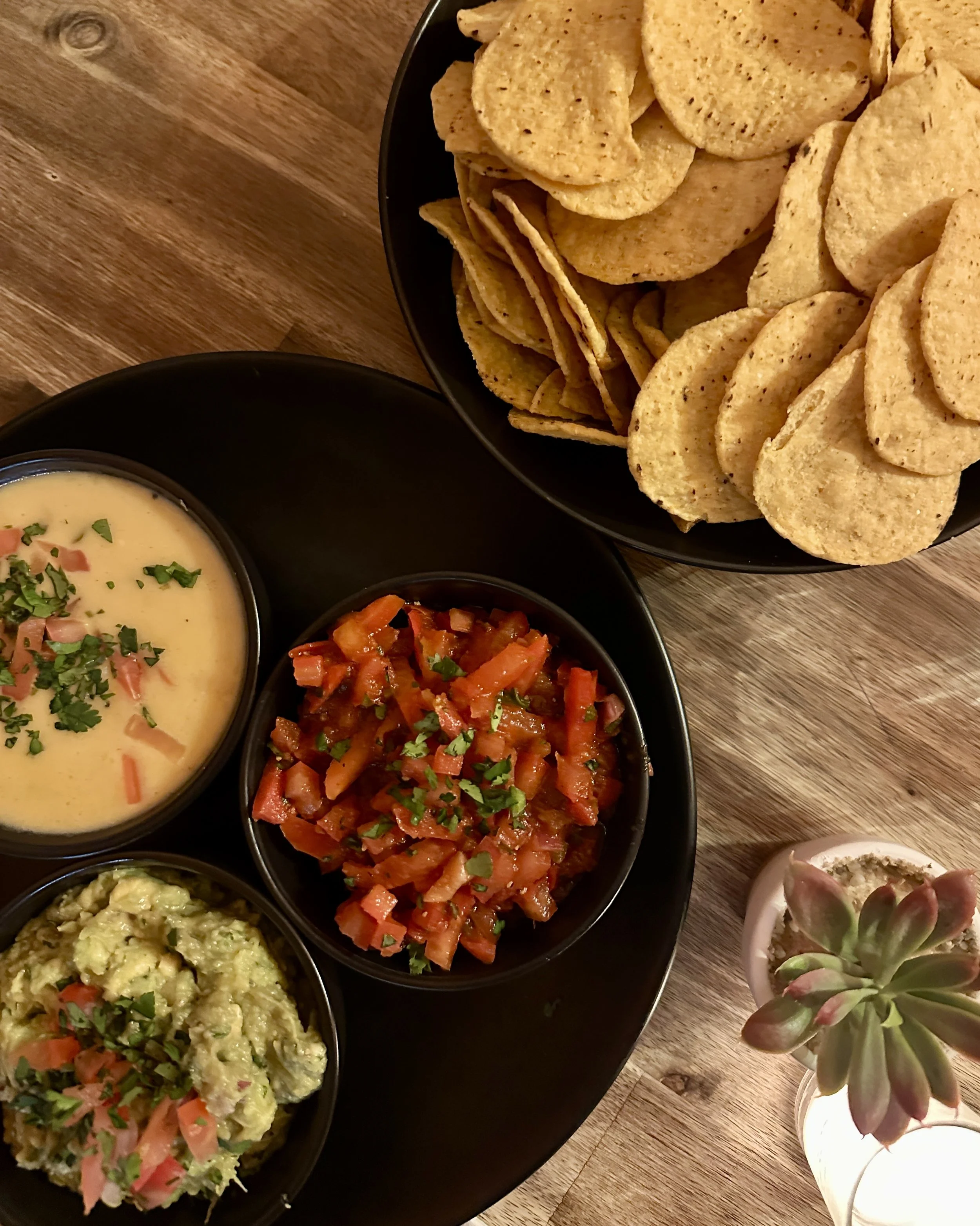 Trio of dips and corn chips at El Guapo Cantina, Bathurst