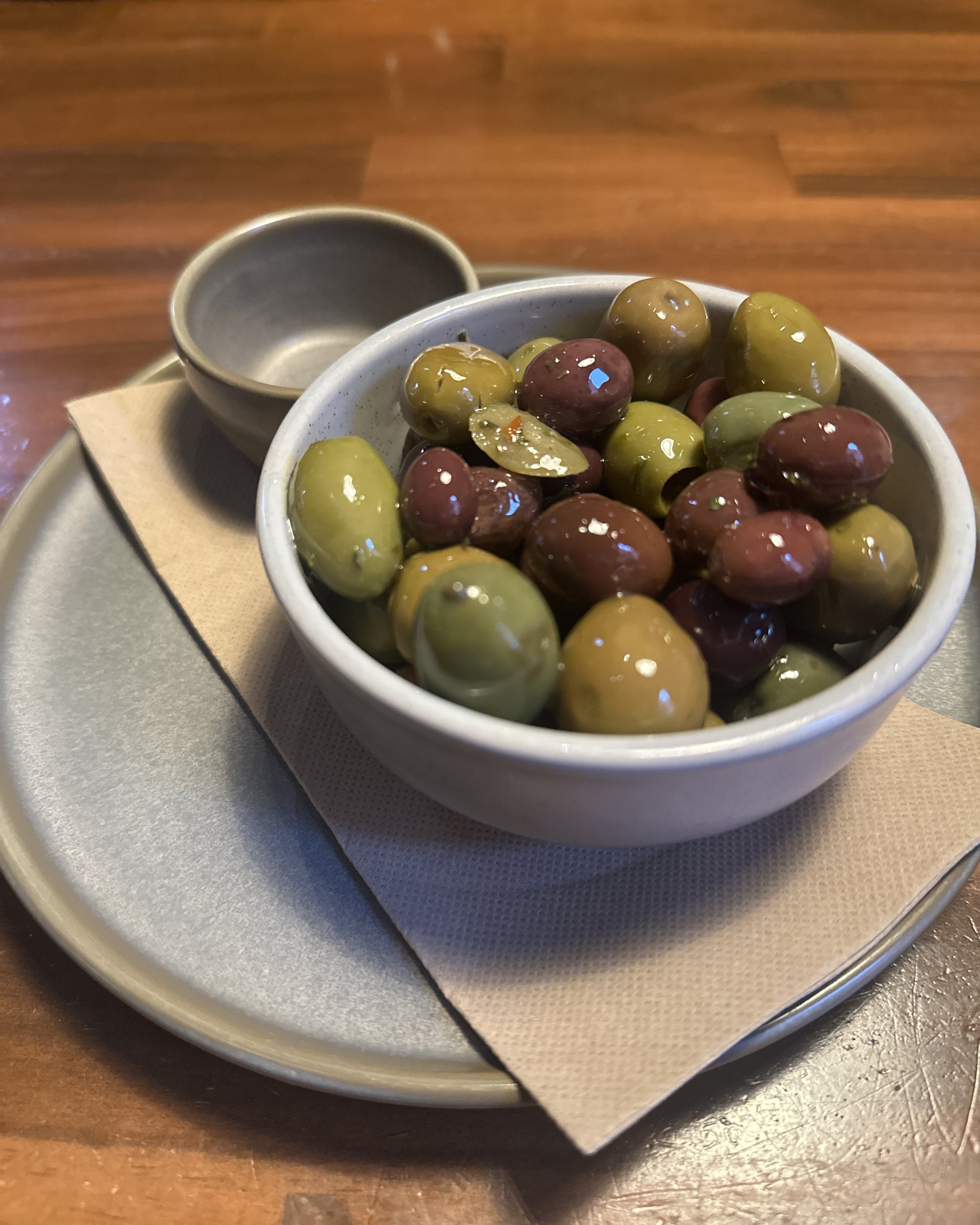 Bowl of olives at Church Bar Bathurst NSW