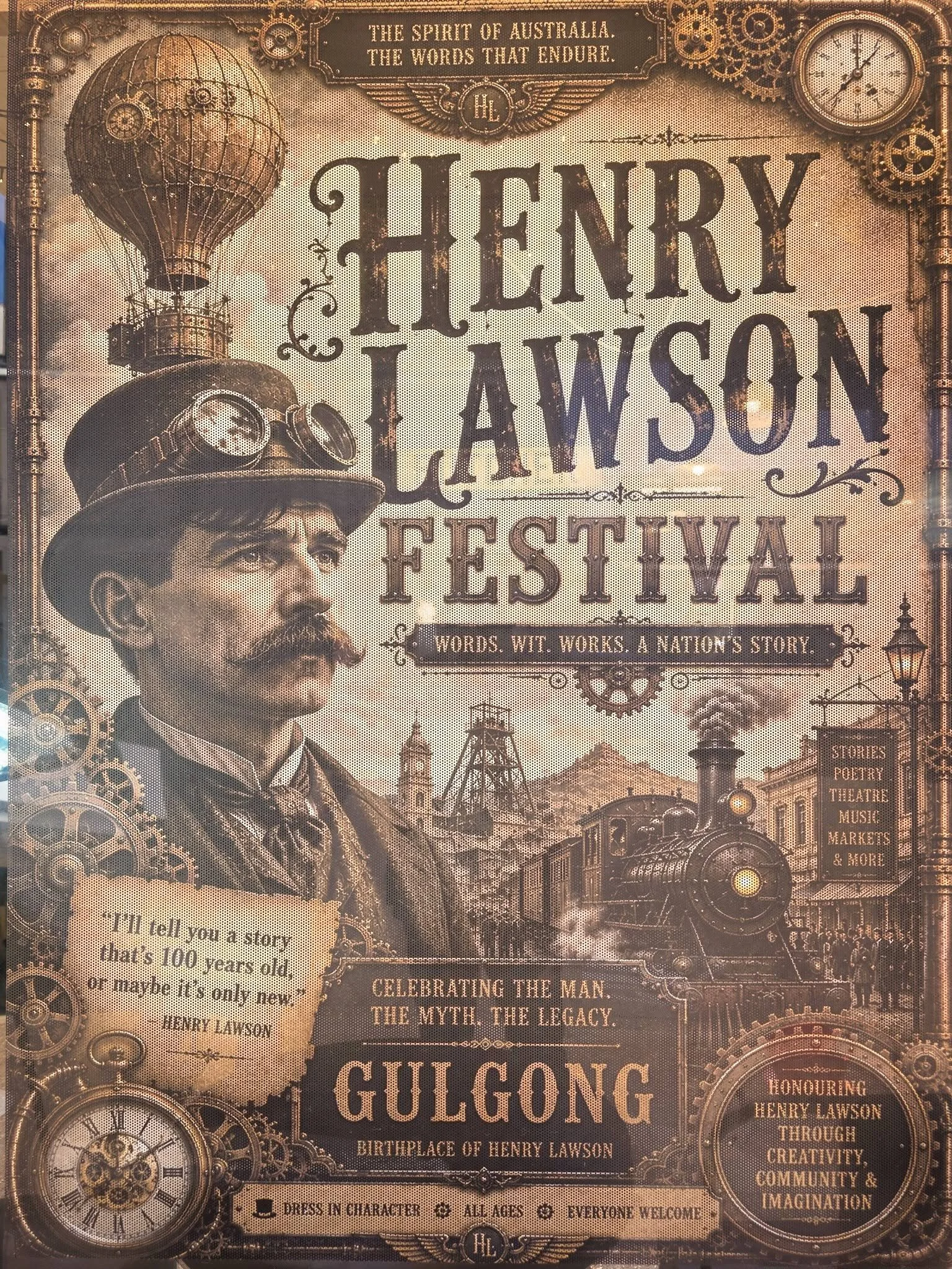 Henry Lawson Festival sign, Gulgong NSW