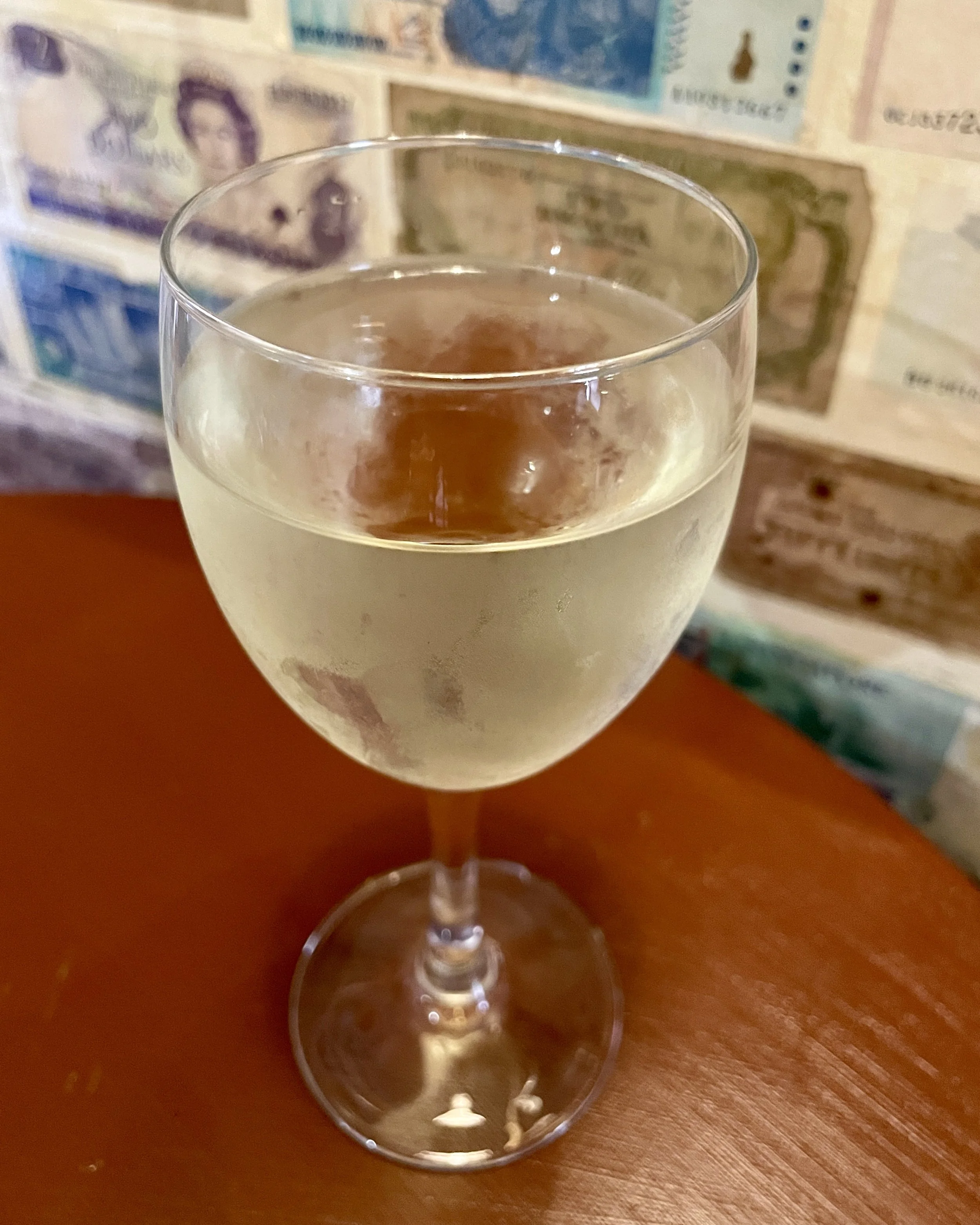 Glass of white wine at the O'Connell Hotel, O'Connell