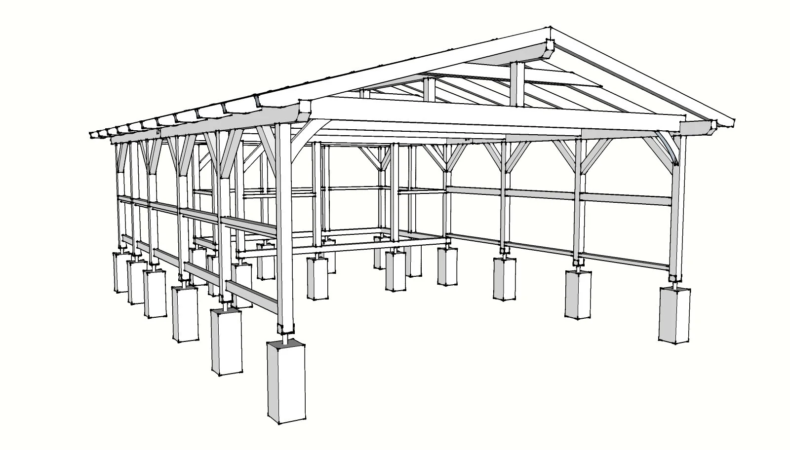 Detaillierte CAD Zeichnung für Carport in Asendorf