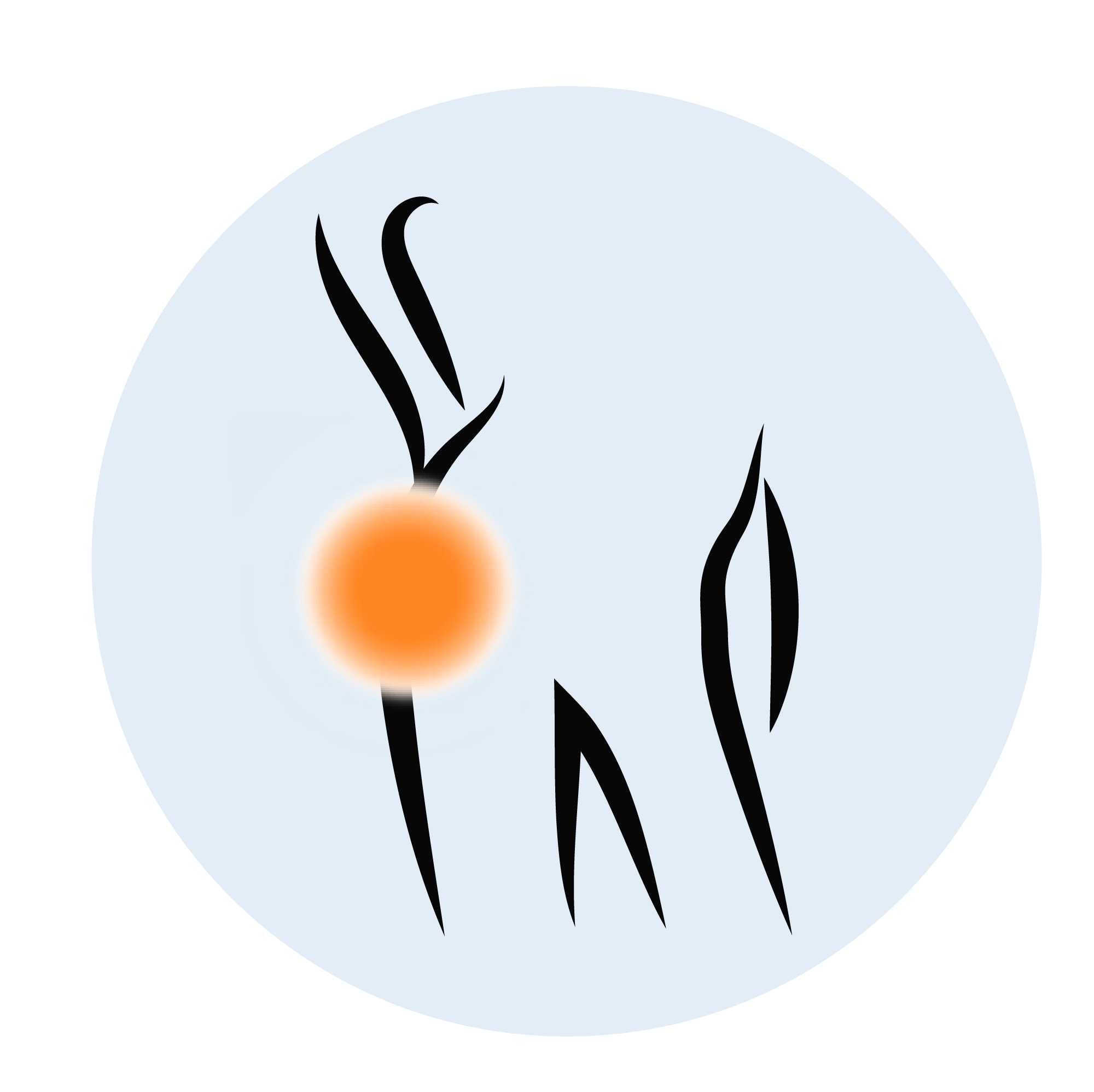 Illustration of a thermometer showing a high temperature and a blue circle background.