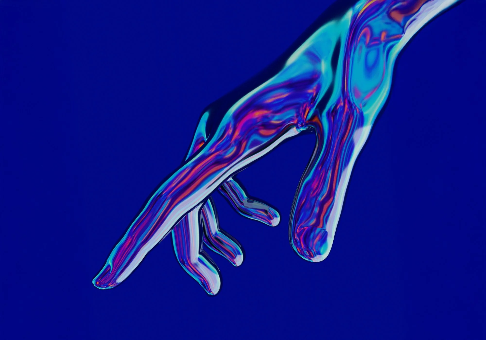 Abstract hands reaching toward one another representing customer connection and engagement