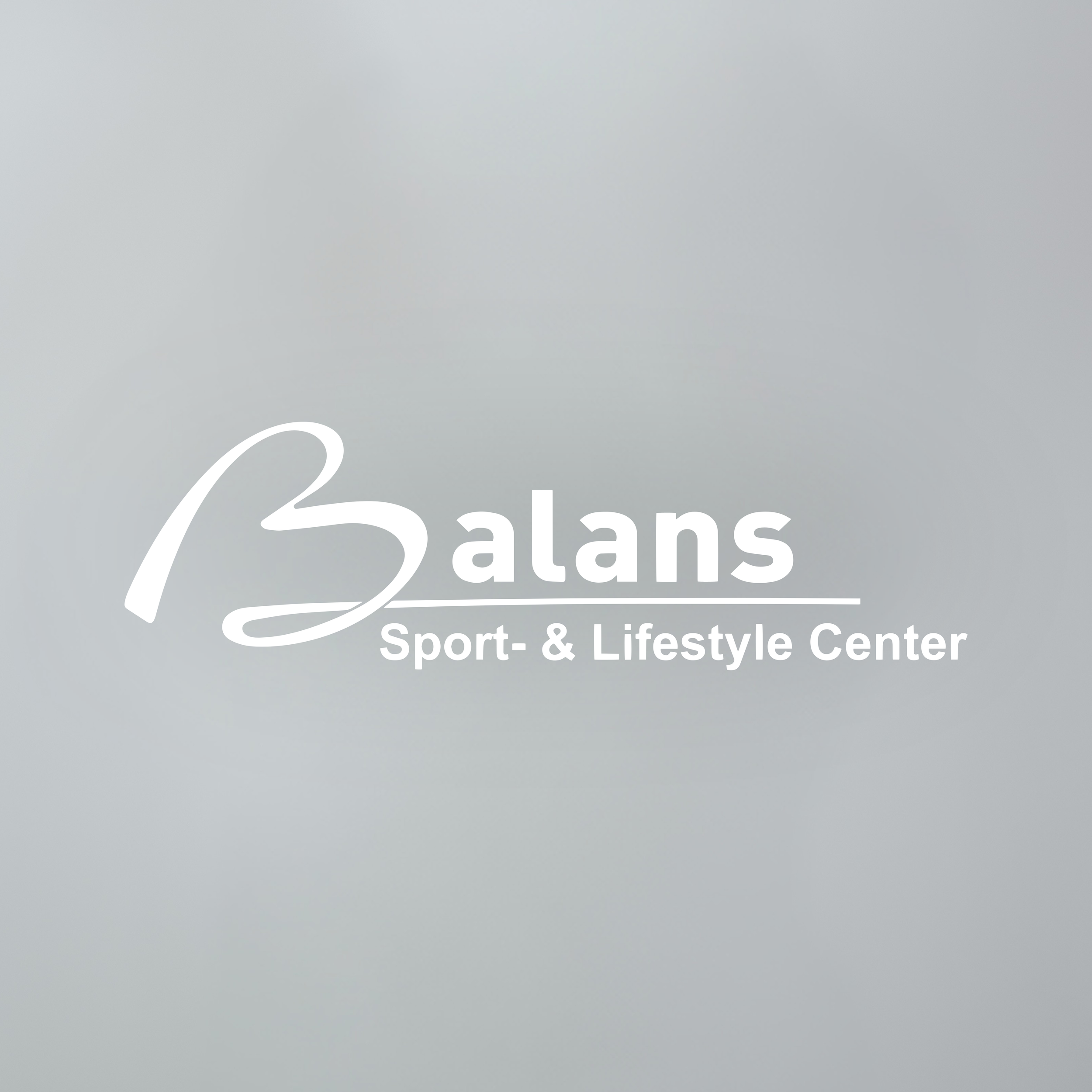 Logo van sport- en lifestyle centrum 'Balars' op een lichtgrijze achtergrond.
