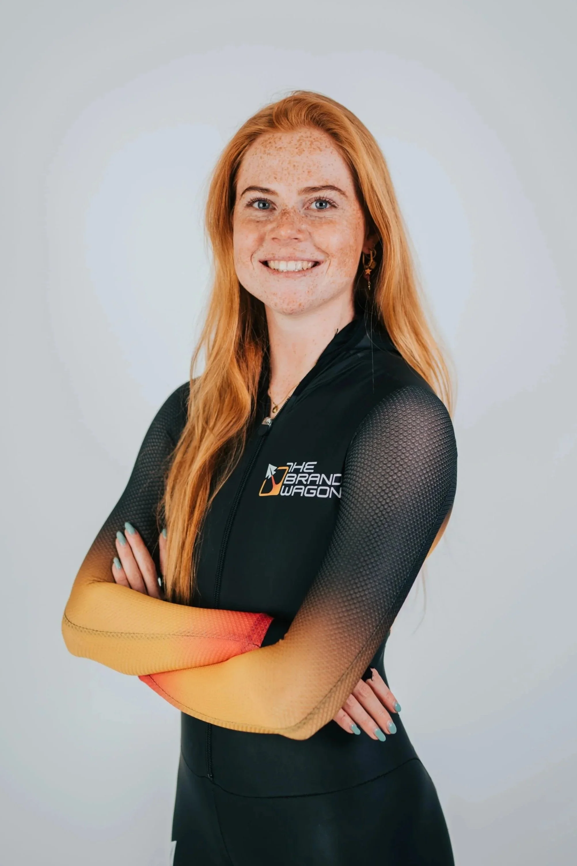 Portretfoto van Sofie Bouw, schaatster bij Team The Brandwagon.