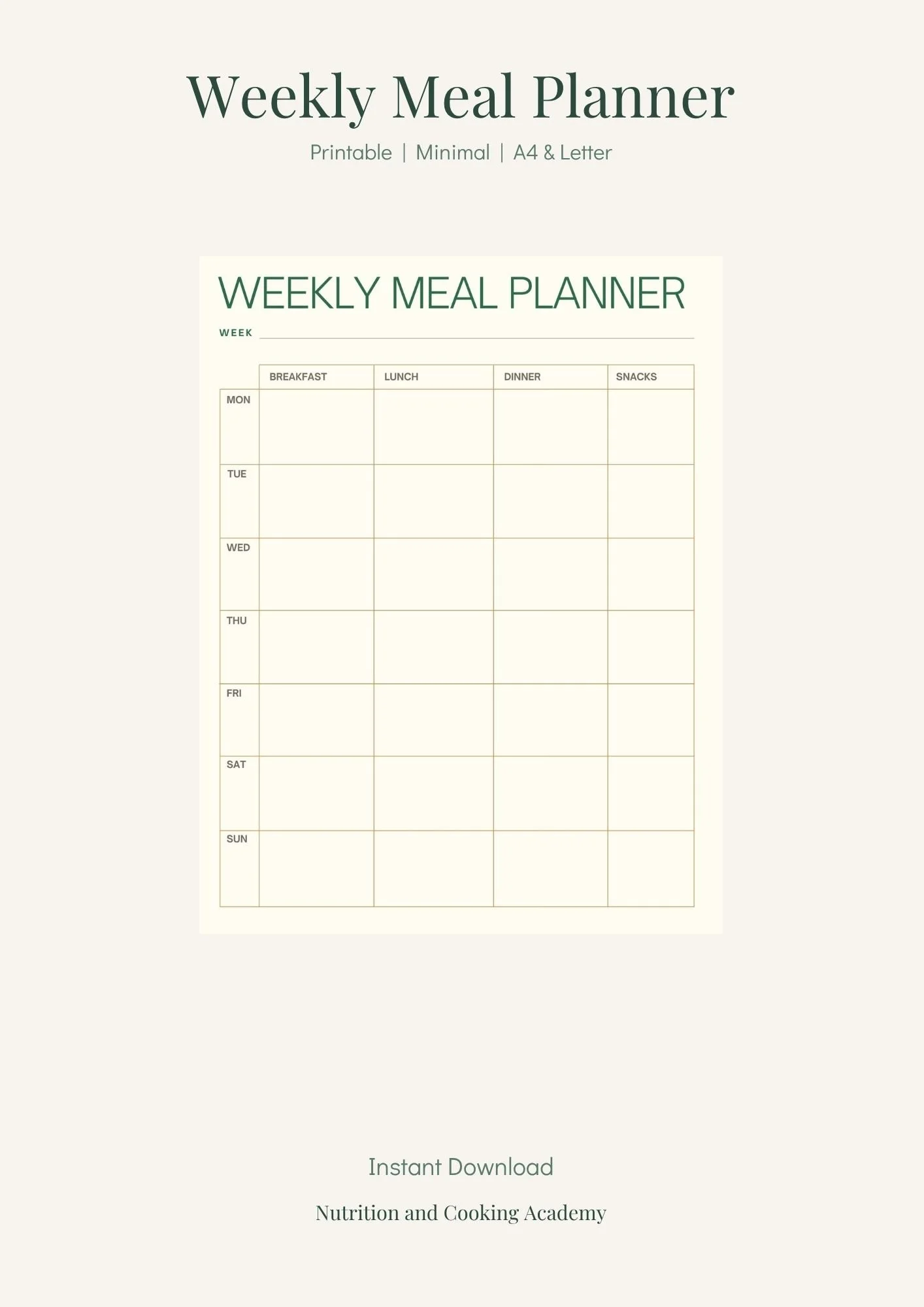 Meal Planner Printable