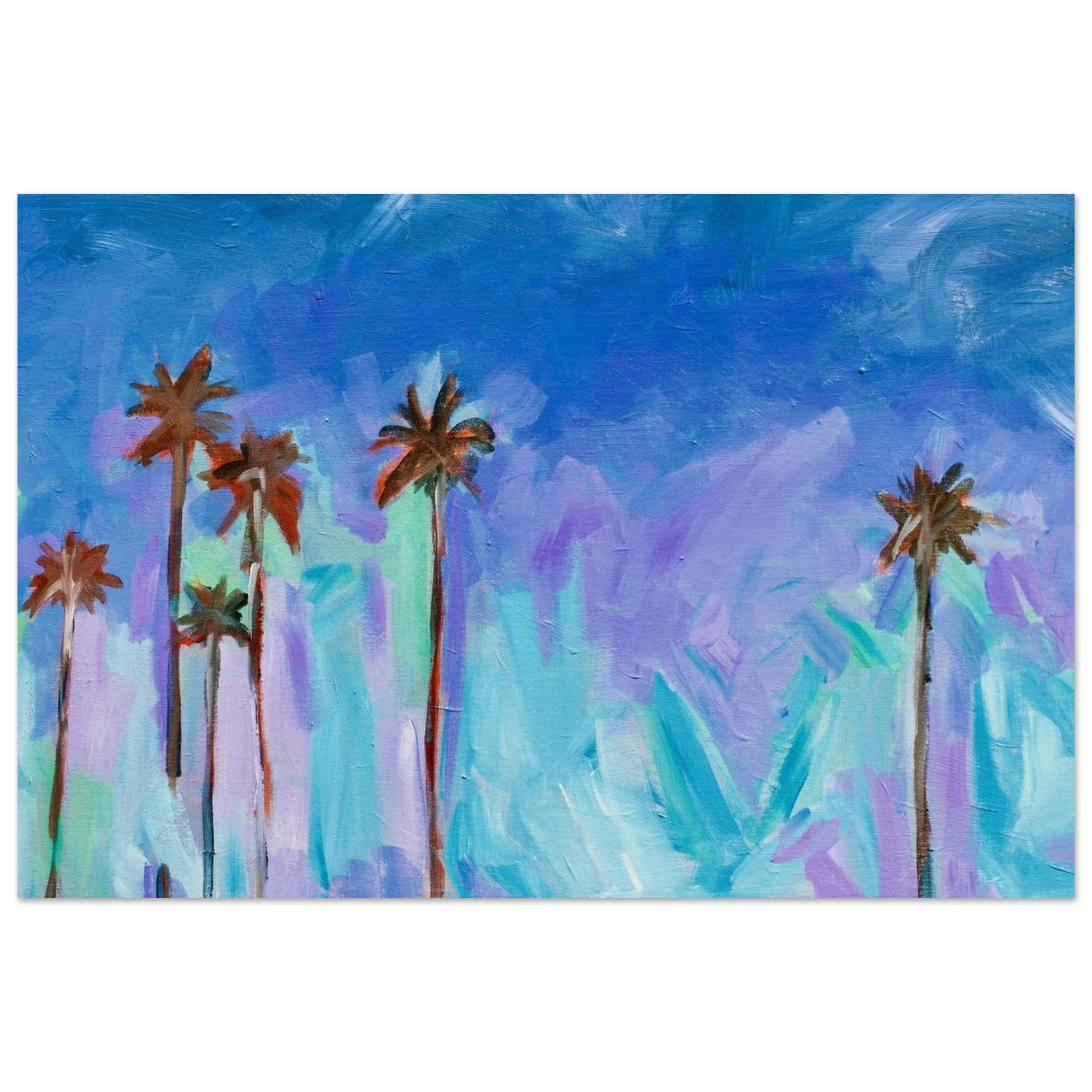 Purple Sunset Palm Fine Art Print 40x50cm