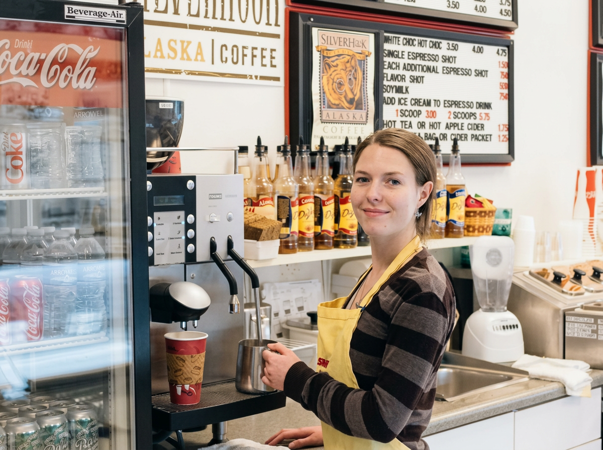 Mina, founder of Beanarchy, in 2010, in Alaska