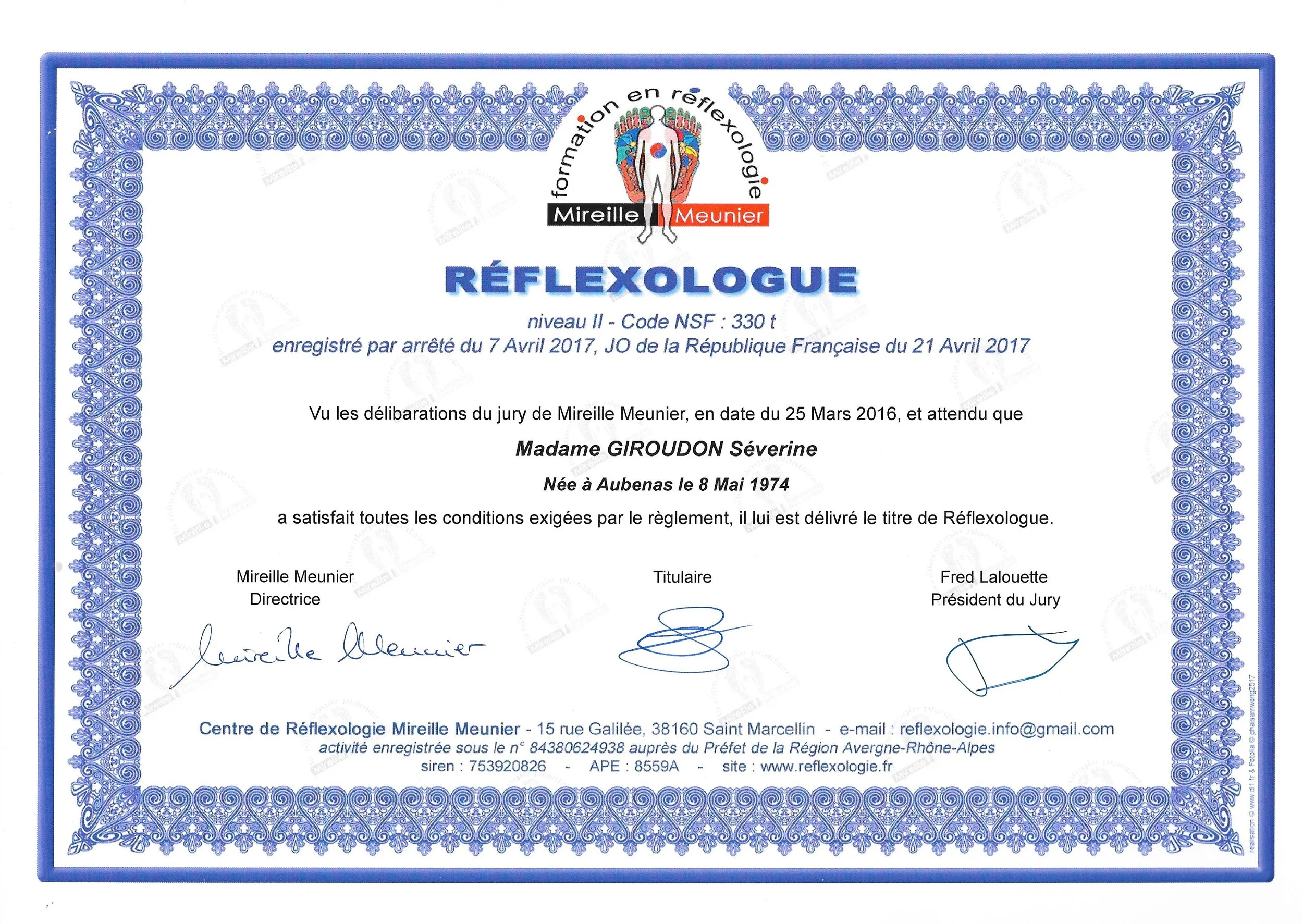 Séverine Giroudon Réflexologue RNCP - Drôme - Sauzet - Montéilmar
