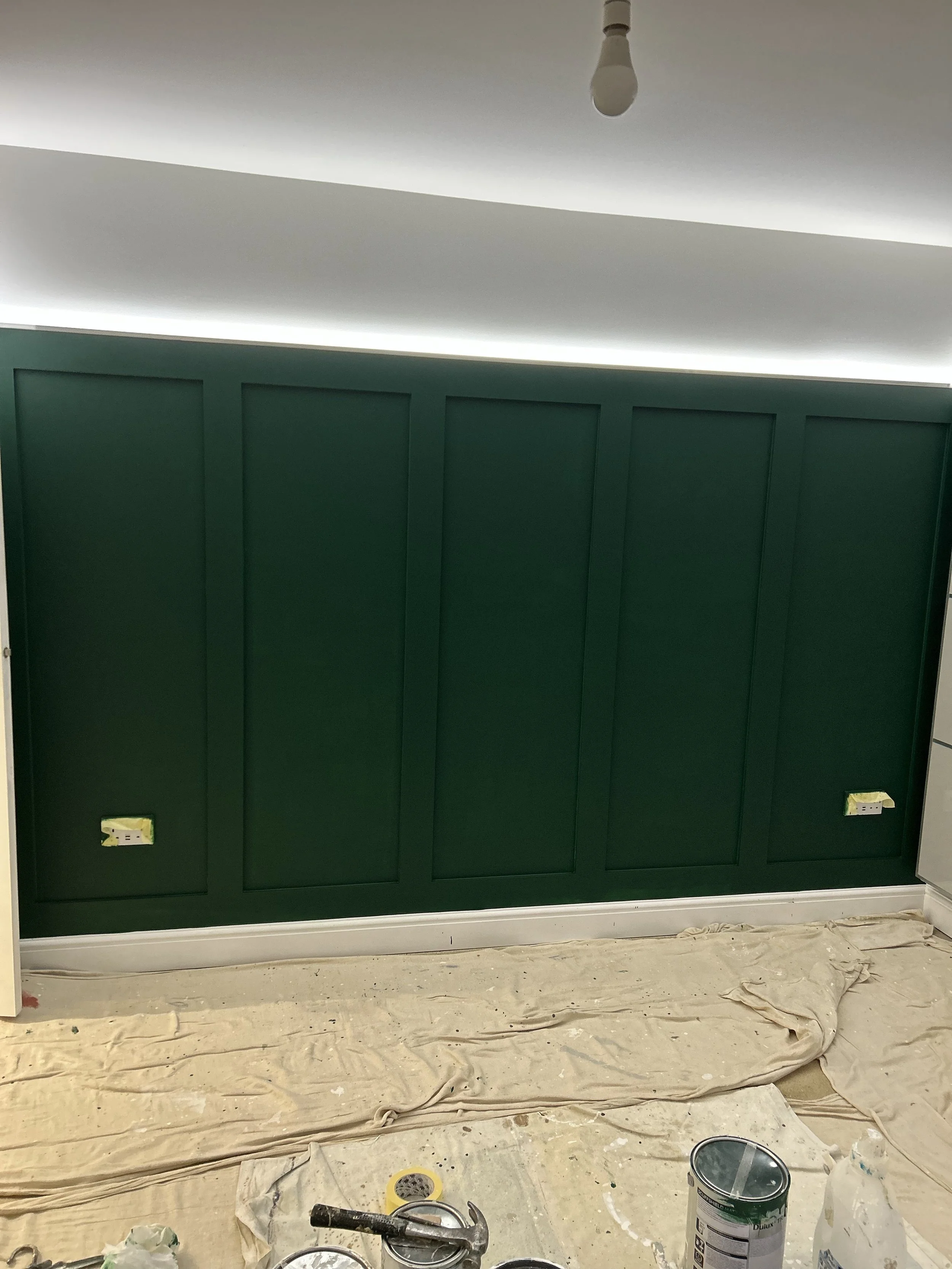 Wall Panelling for new extension with LED Lighting in Haughley